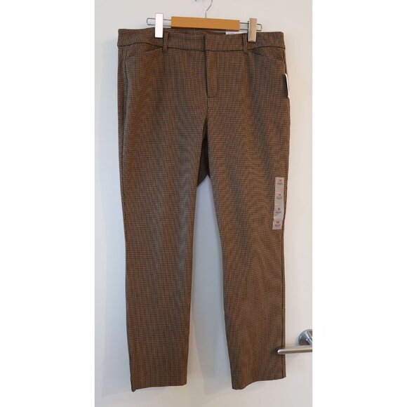 Old Navy Skinny Pixie Ankle Pants 14 Brown Plaid - Picture 1 of 5